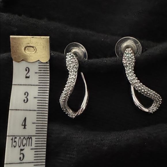 Swarovski Rhodium and Crystal Hypnotic Snake Pierced Earrings - Picture 4 of 4